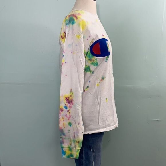 Hand Made Tie Dye Champion Long Sleeve Tee - Picture 4 of 6